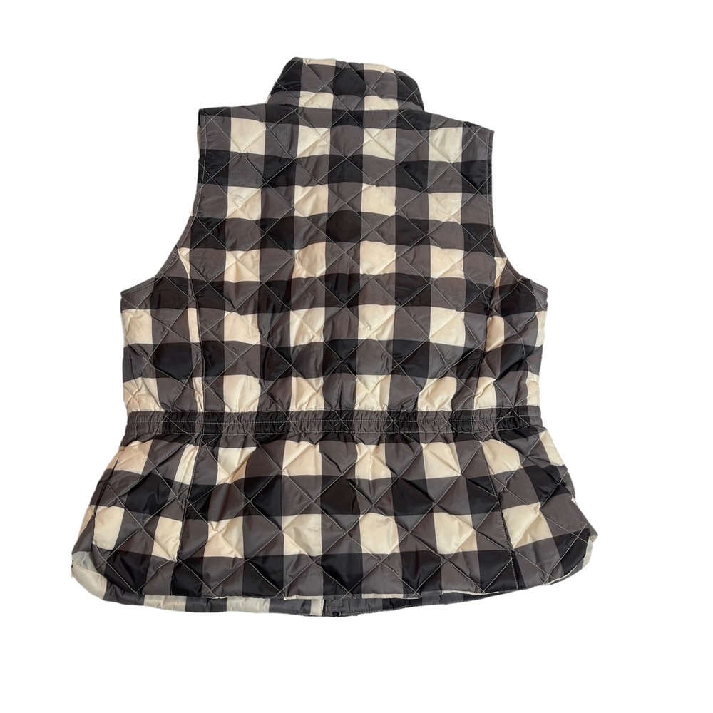 Talbots Black and White Plaid Puffer Vest Size Large - Picture 5 of 9